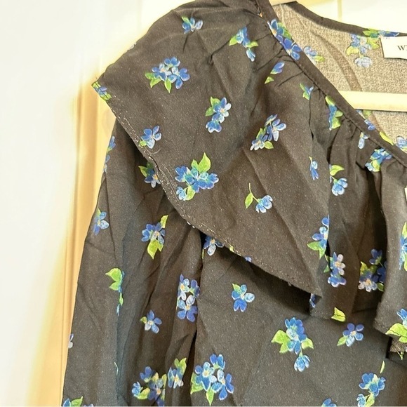 NWT peasant floral ruffle long sleeve blouse by WeWoreWhat women’s XS - Picture 7 of 11